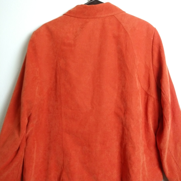 Dressbarn Season Jacket Women's Size 20W Faux Suede Rust Orange - Picture 4 of 16